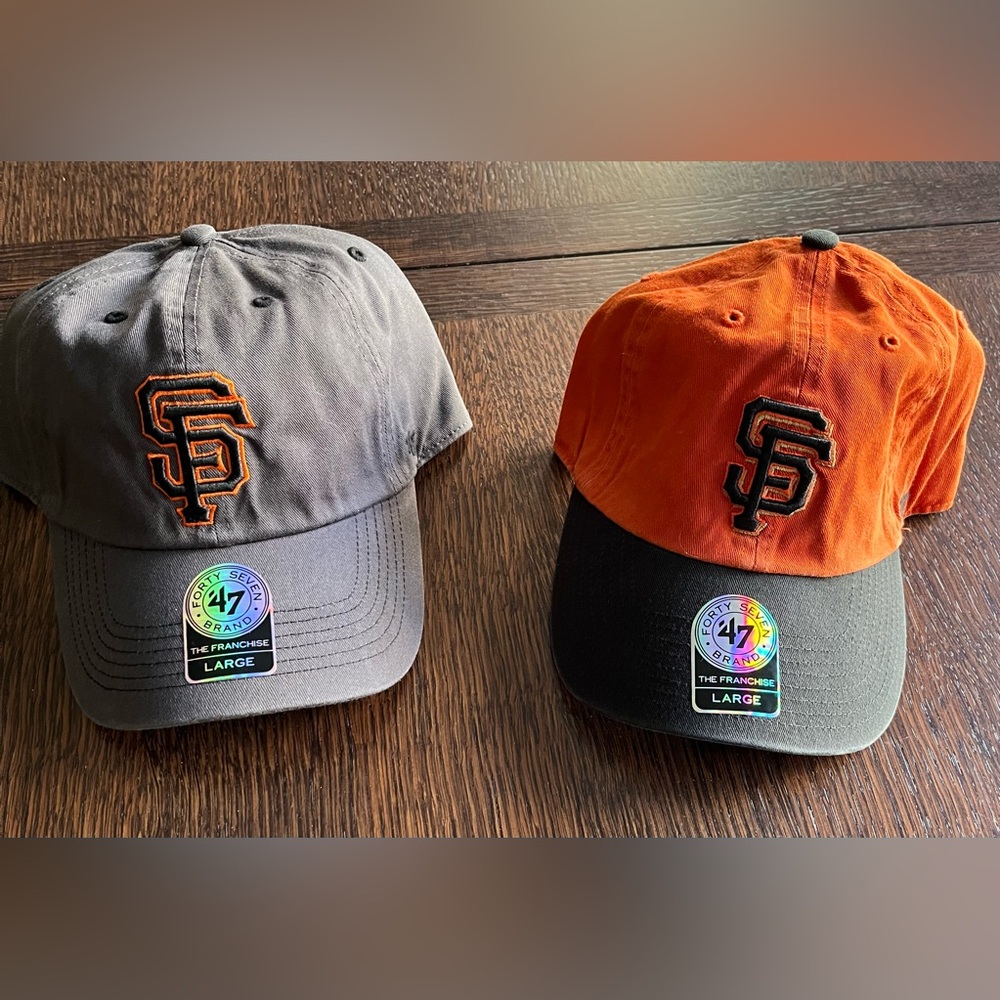 San Francisco Giants ‘47 Brand Orange and Gray Caps bundle.  Size Large.